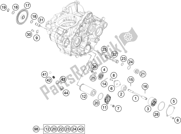 Wszystkie części do Uk? Ad Smarowania Husqvarna FC 250 EU 2020