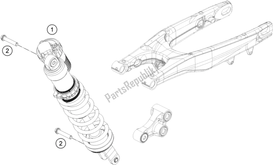 All parts for the Shock Absorber of the Husqvarna FC 250 EU 2020