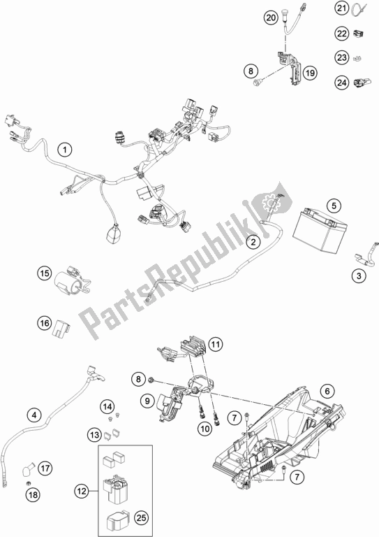 All parts for the Wiring Harness of the Husqvarna FC 250 EU 2020