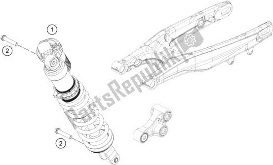 Toutes les pièces pour le Amortisseur du Husqvarna FC 250 EU 2021