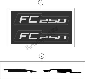 Toutes les pièces pour le Décalque du Husqvarna FC 250 EU 2022