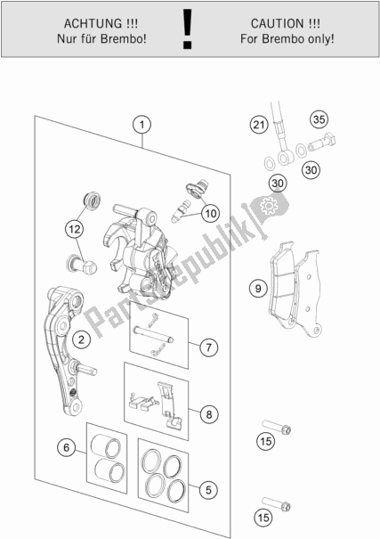 Todas las partes para Pinza De Freno Delantero de Husqvarna FC 350 2019