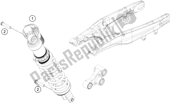 Alle onderdelen voor de Schokdemper van de Husqvarna FC 350 2019