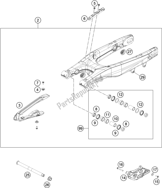 Todas las partes para Brazo Oscilante de Husqvarna FC 350 2019