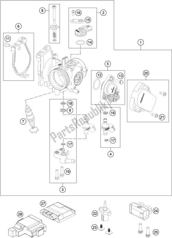 Todas las partes para Cuerpo Del Acelerador de Husqvarna FC 350 EU 2016