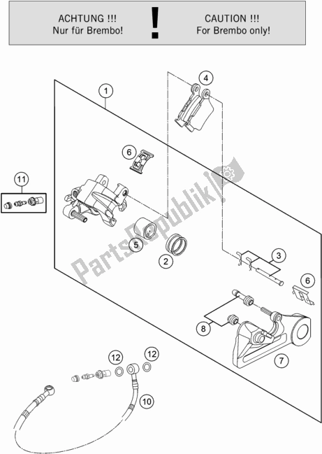 Todas las partes para Pinza De Freno Trasero de Husqvarna FC 350 EU 2017