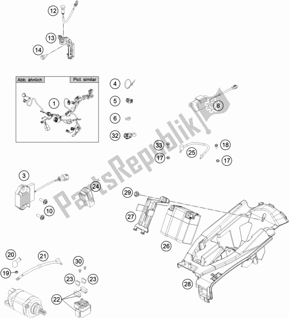 Tutte le parti per il Cablaggio Elettrico del Husqvarna FC 350 EU 2017