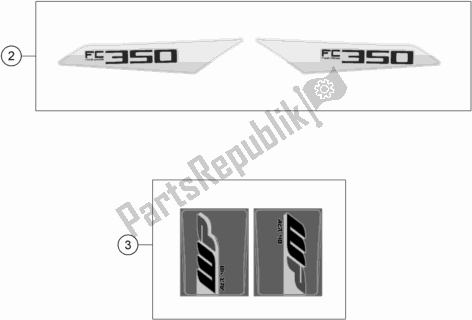 Todas las partes para Etiqueta de Husqvarna FC 350 EU 2018