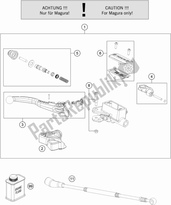 Todas las partes para Front Brake Control de Husqvarna FC 350 EU 2018