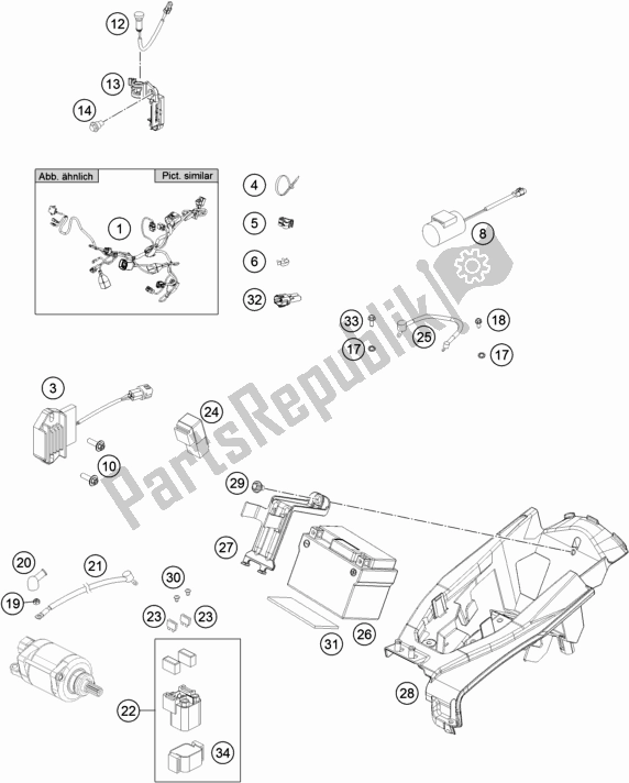 Todas as partes de Chicote De Fiação do Husqvarna FC 350 EU 2018