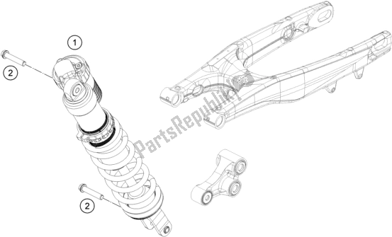 Toutes les pièces pour le Amortisseur du Husqvarna FC 350 EU 2019