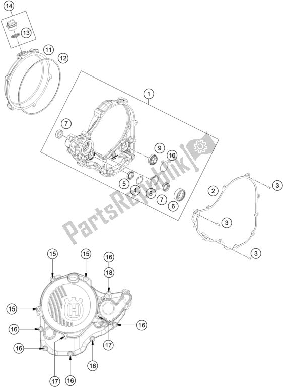 Tutte le parti per il Coperchio Frizione del Husqvarna FC 350 EU 2021