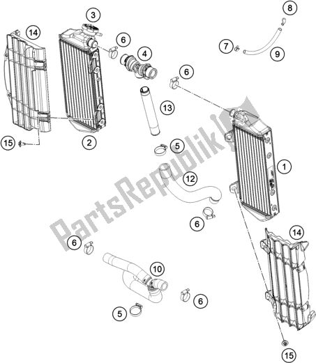 All parts for the Cooling System of the Husqvarna FC 350 EU 2021