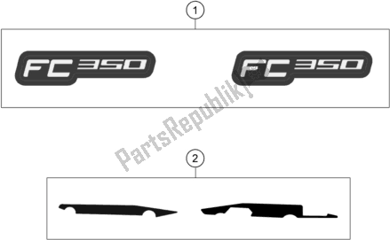 All parts for the Decal of the Husqvarna FC 350 EU 2021
