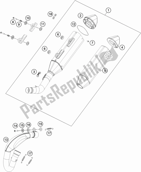 All parts for the Exhaust System of the Husqvarna FC 350 EU 2021