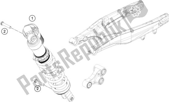 All parts for the Shock Absorber of the Husqvarna FC 350 EU 2021