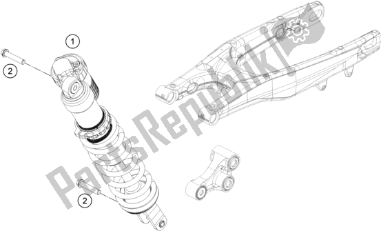 All parts for the Shock Absorber of the Husqvarna FC 350 EU 2021