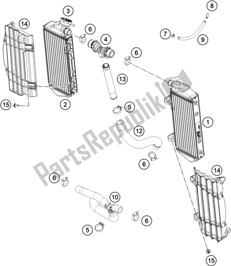 All parts for the Cooling System of the Husqvarna FC 350 EU 2022