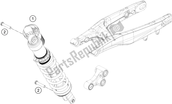 Alle onderdelen voor de Schokdemper van de Husqvarna FC 350 EU 2022