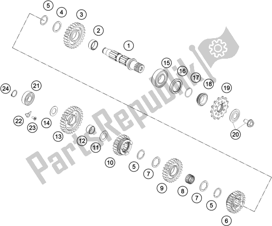 Todas as partes de Transmissão Ii - Contraeixo do Husqvarna FC 350 EU 2022