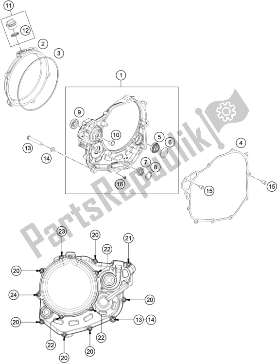 Toutes les pièces pour le Couvercle D'embrayage du Husqvarna FC 450 2019