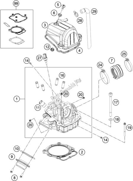 Todas las partes para Cabeza De Cilindro de Husqvarna FC 450 2019