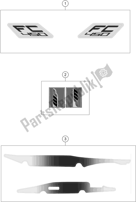 Tutte le parti per il Decalcomania del Husqvarna FC 450 2019