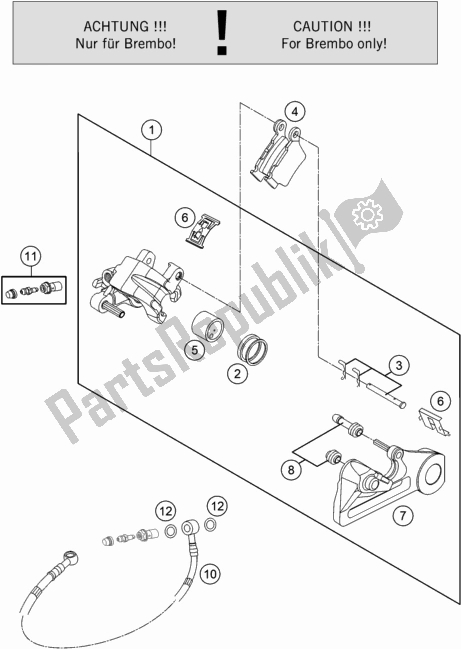 Todas as partes de Pinça De Freio Traseiro do Husqvarna FC 450 2019