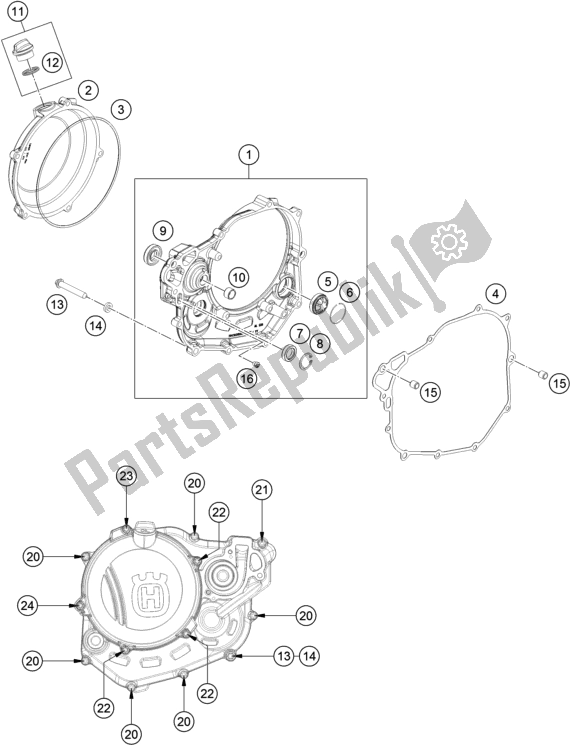 Todas las partes para Tapa Del Embrague de Husqvarna FC 450 EU 2016