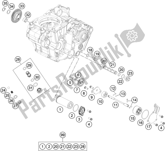 Todas as partes de Sistema De Lubrificação do Husqvarna FC 450 EU 2016