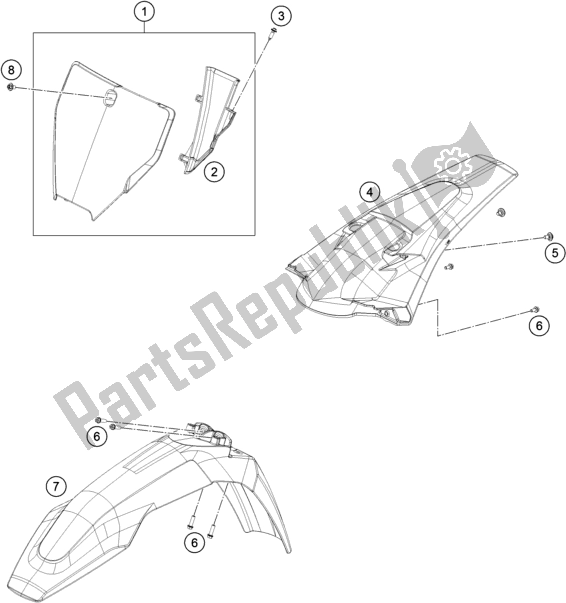 Toutes les pièces pour le Masque, Ailes du Husqvarna FC 450 EU 2016