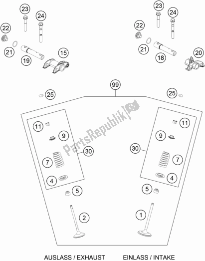 Todas as partes de Válvula De Direção do Husqvarna FC 450 EU 2016