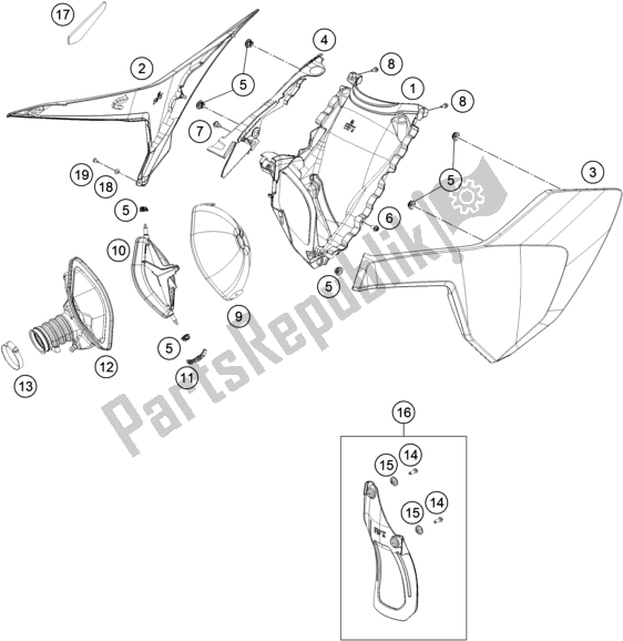 Toutes les pièces pour le Filtre à Air du Husqvarna FC 450 EU 2017