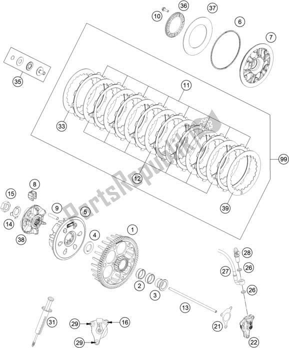 Toutes les pièces pour le Embrayage du Husqvarna FC 450 EU 2017