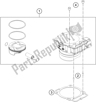 All parts for the Cylinder of the Husqvarna FC 450 EU 2017