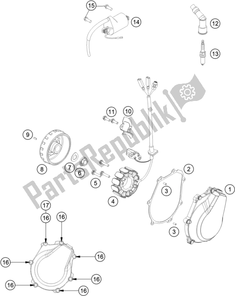 Todas as partes de Sistema De Ignição do Husqvarna FC 450 EU 2017
