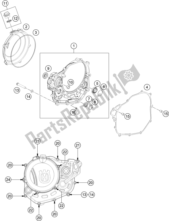 Toutes les pièces pour le Couvercle D'embrayage du Husqvarna FC 450 EU 2018