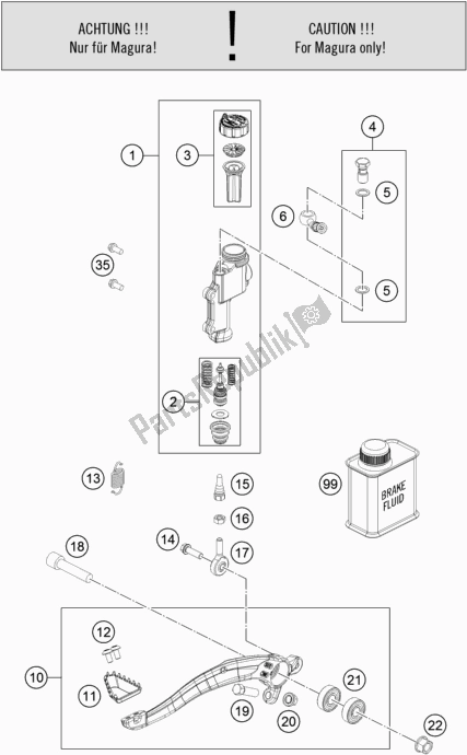 All parts for the Rear Brake Control of the Husqvarna FC 450 EU 2018