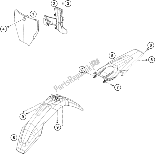Tutte le parti per il Maschera, Parafanghi del Husqvarna FC 450 EU 2019