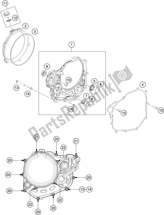 Toutes les pièces pour le Couvercle D'embrayage du Husqvarna FC 450 EU 2020