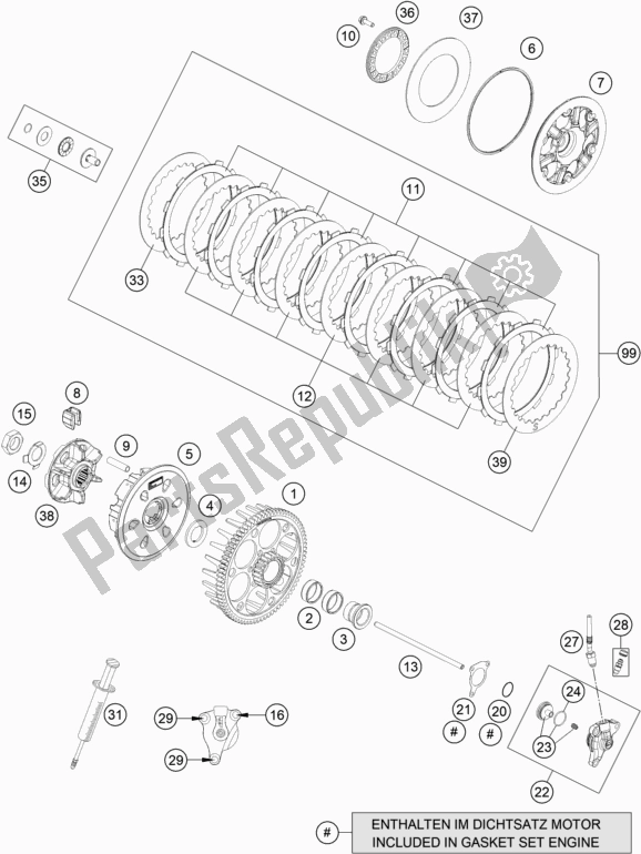 Toutes les pièces pour le Embrayage du Husqvarna FC 450 EU 2021