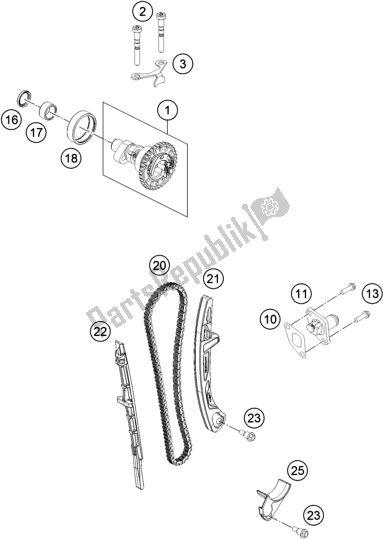 All parts for the Timing Drive of the Husqvarna FC 450 EU 2021