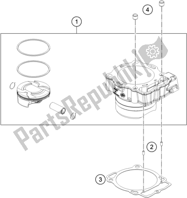 All parts for the Cylinder of the Husqvarna FC 450 EU 2022