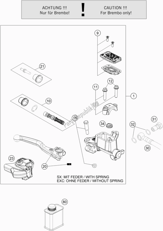 Wszystkie części do Front Brake Control Husqvarna FC 450 EU 2022