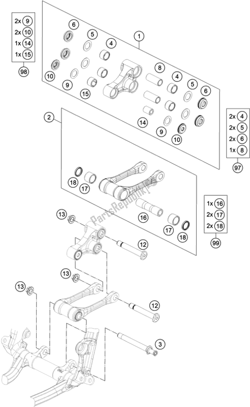 Toutes les pièces pour le Liaison De Levier Pro du Husqvarna FC 450 EU 2022