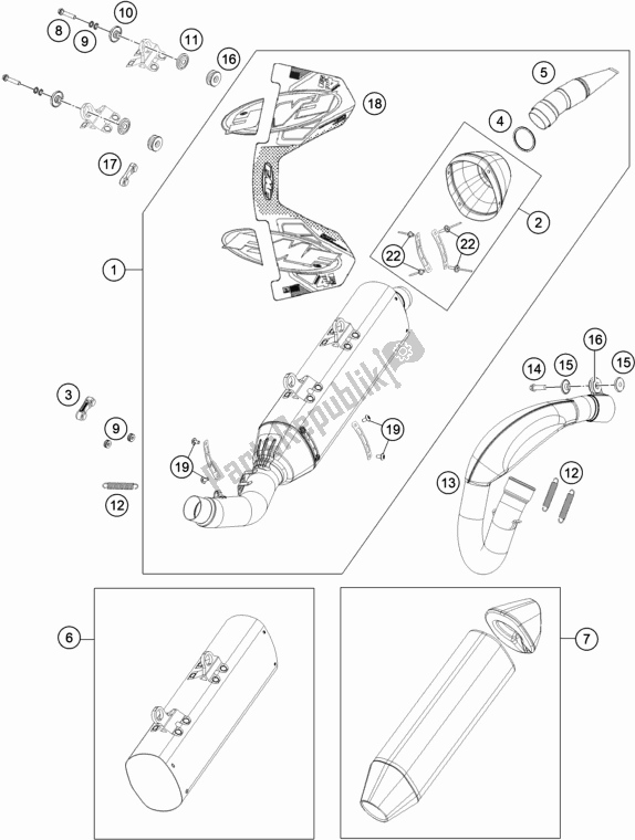 Toutes les pièces pour le Système D'échappement du Husqvarna FC 450 Rockstar Edition US 2020