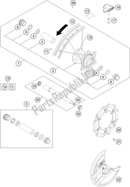 Wszystkie części do Przednie Ko? O Husqvarna FC 450 Rockstar Edition US 2020