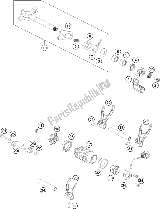 Toutes les pièces pour le Mécanisme De Changement du Husqvarna FC 450 Rockstar Edition US 2020