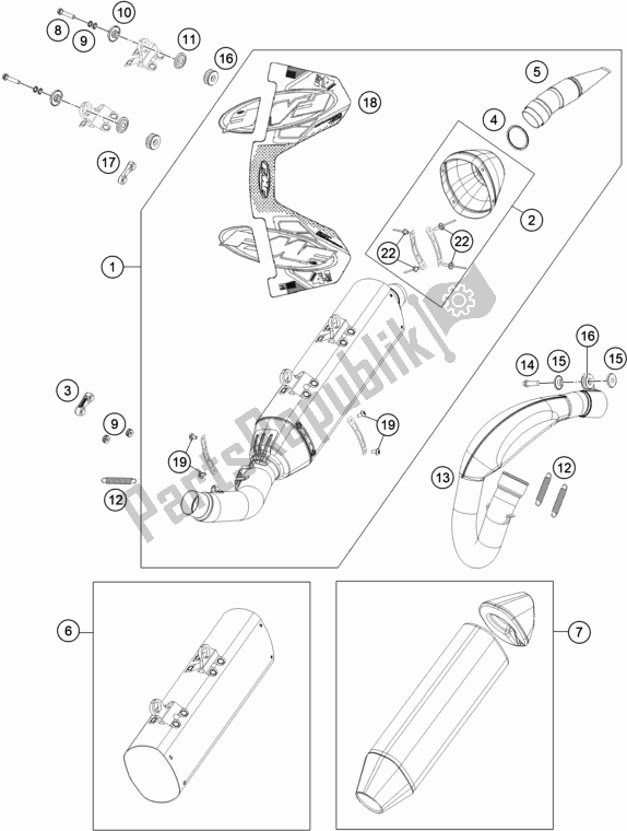 All parts for the Exhaust System of the Husqvarna FC 450 Rockstar Edition US 2021