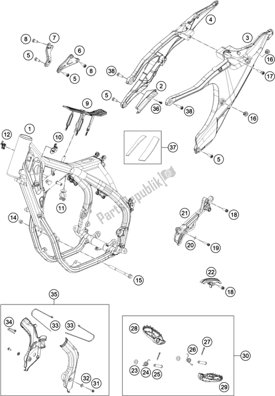 Tutte le parti per il Telaio del Husqvarna FC 450 Rockstar Edition US 2021